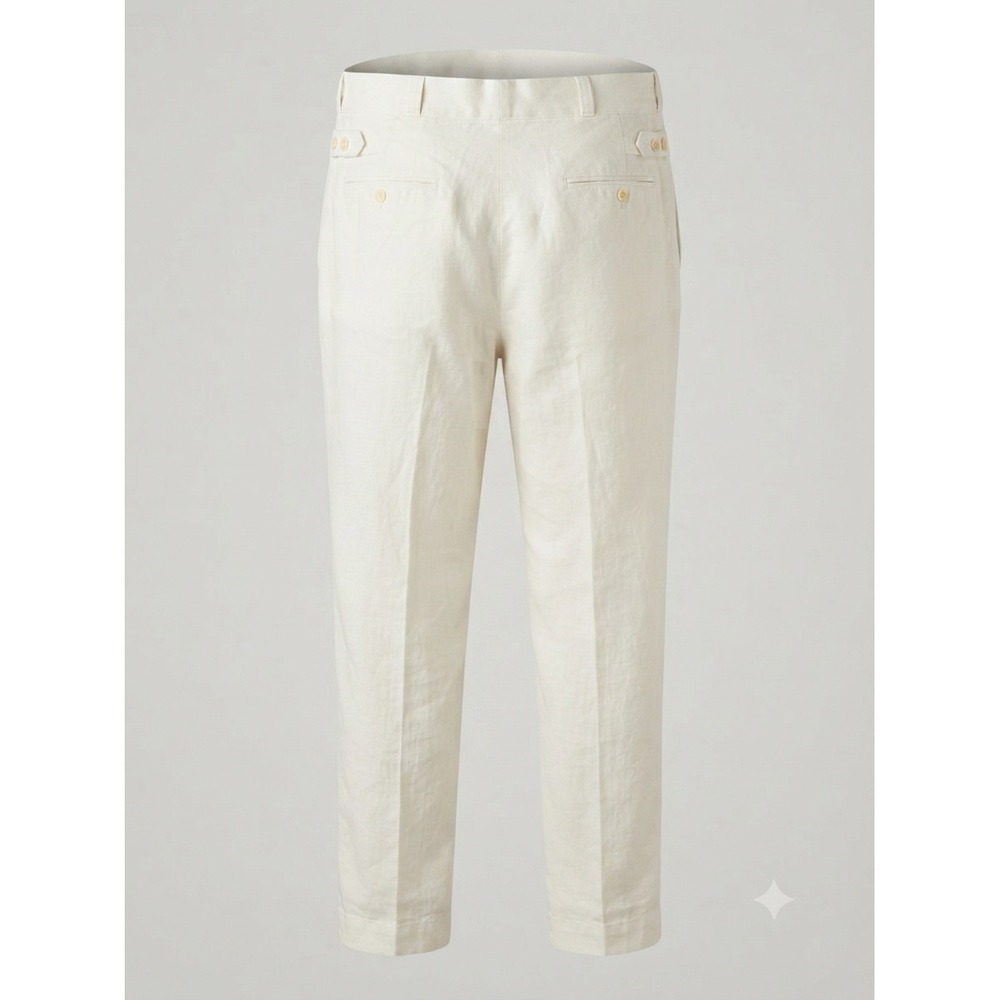 Polo Ralph Lauren Trousers Mens 40/30 Off White Cotton Button Fly Pants